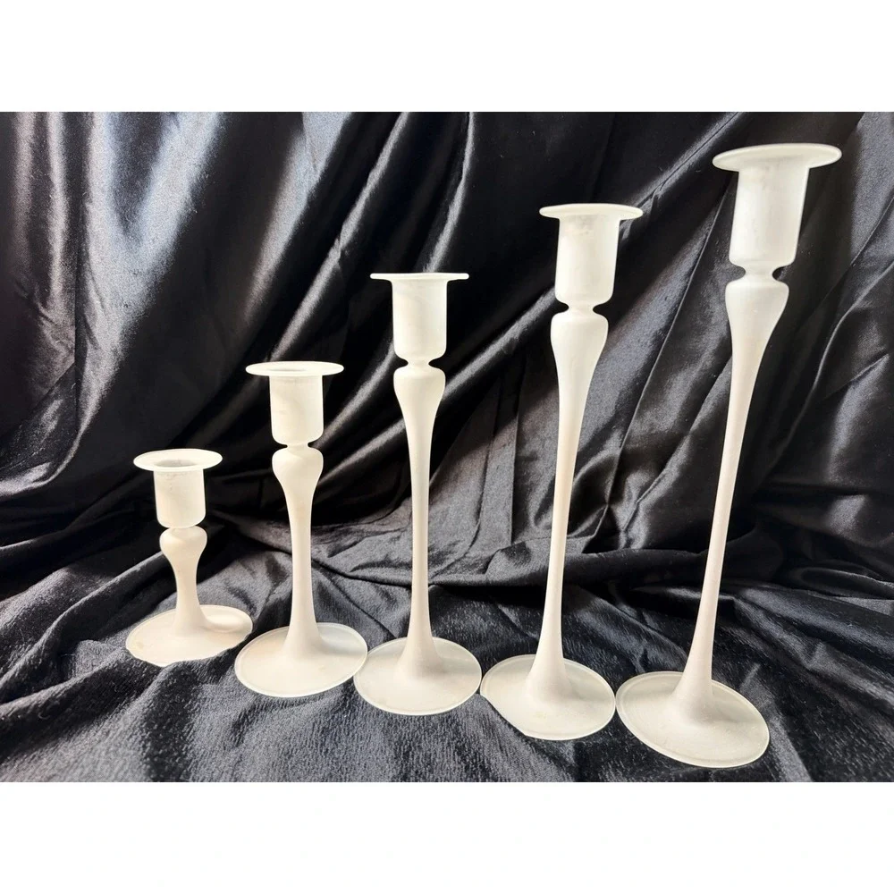 5‎ STAIRCASE IKEA BLOMSTER CANDLE HOLDERS IN FROSTED GLASS (2676)